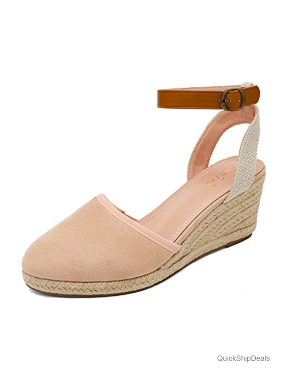 Espadrille Wedge Heels Sandals for Women Ankle Strap Closed Toe